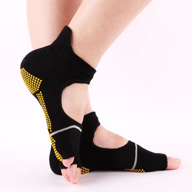 Yoga Socks: Professional Cotton Open Toe Half Fingers