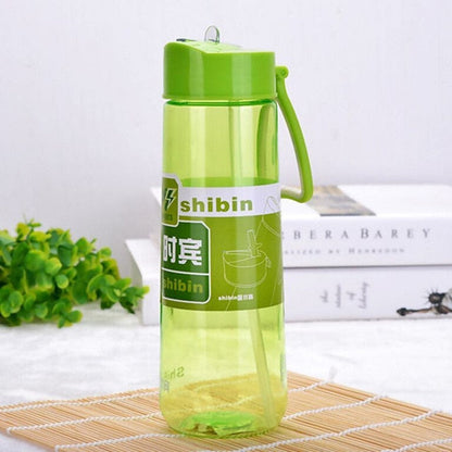 Water Bottle With Flip Straw