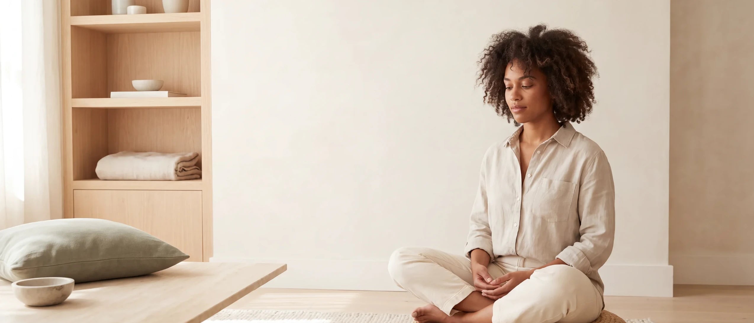 A quiet moment in a warm, sunlit room
